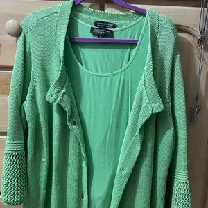Jones New York Twin Set Cardigan/Sleeveless Top